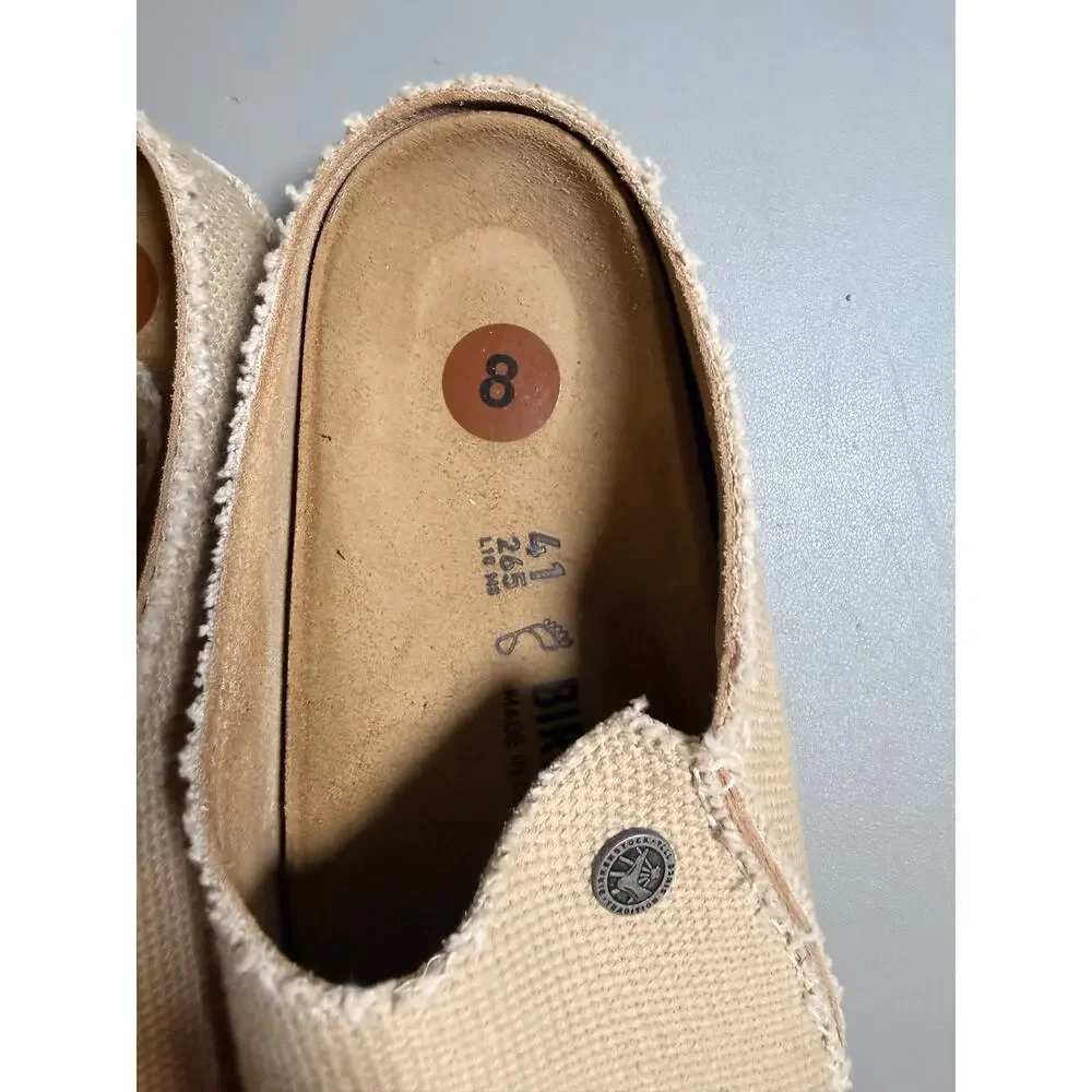 BIRKENSTOCK Zermatt Canvas Clogs men’s size 8 Eggshell